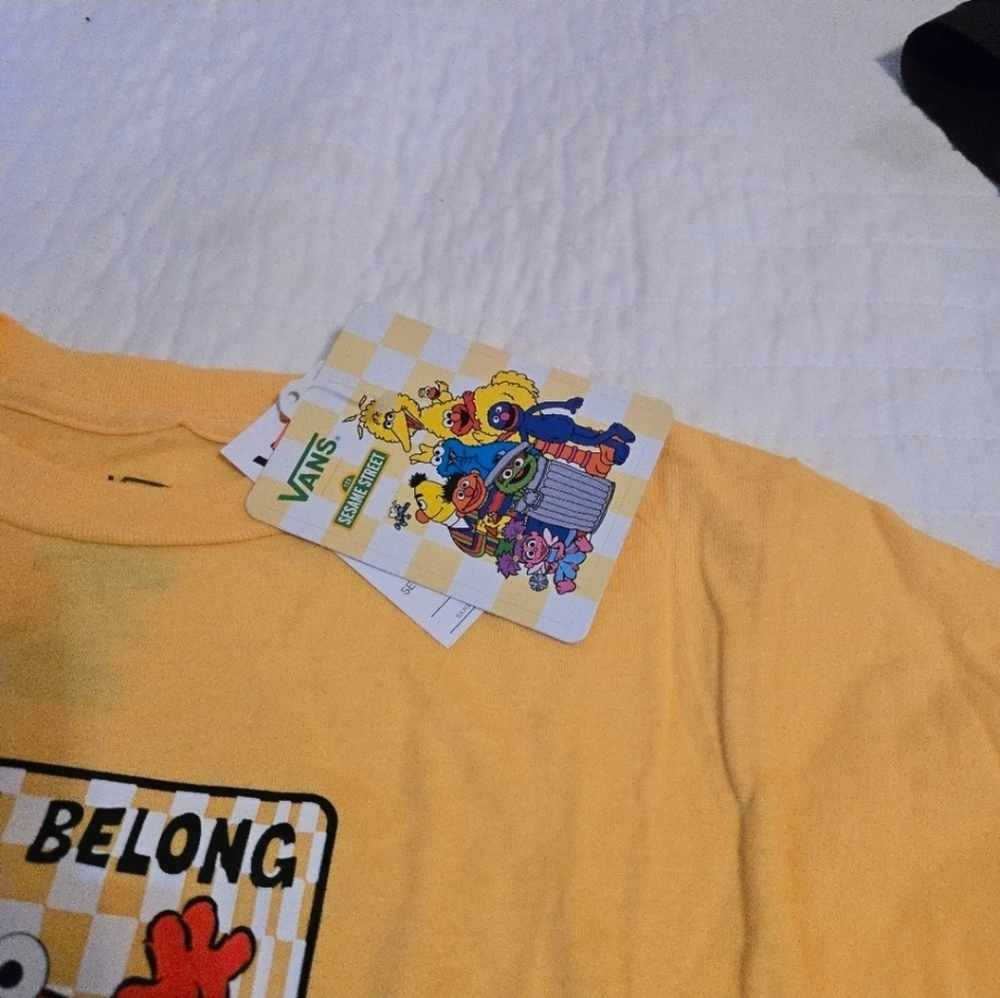 Vans Sesame Street Youth XL Kids Yellow Sesame Street T-Shirt 102025 - Picture 6 of 9